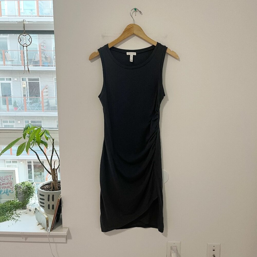 Leith Black Ruched Slinky Dress Size Small